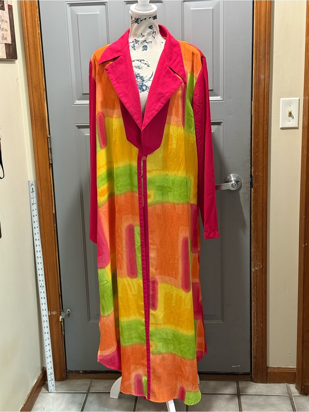 Vintage Jackie & Julian First Lady Colorblock Duster Jacket